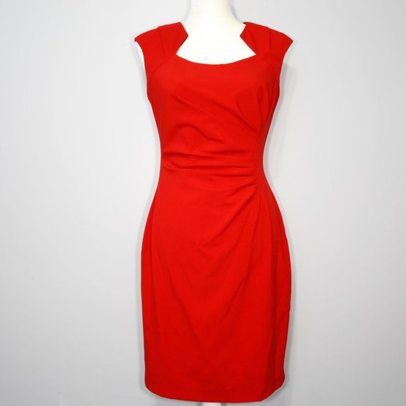 Calvin Klein Dresses & Skirts - Calvin Klein Red Sleeveless Sunburst Sheath Dress